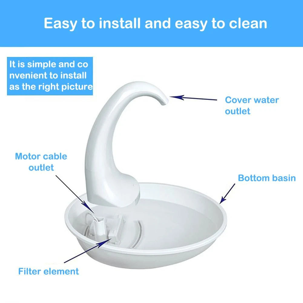 Swan Shaped Pet Cat Dog Water Dispenser Feeding